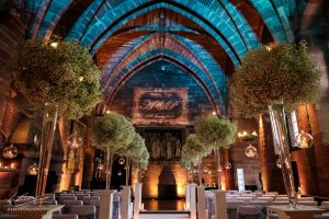 Blue Lighting with Gobo Design at Peckforton Castle