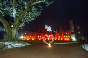 Outdoor lighting Peckforton Castle Cheshire Manchester