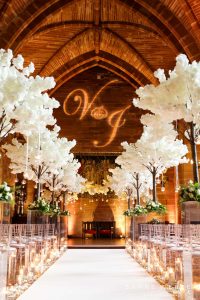 Gobo lighting and aisle carpet wedding Cheshire